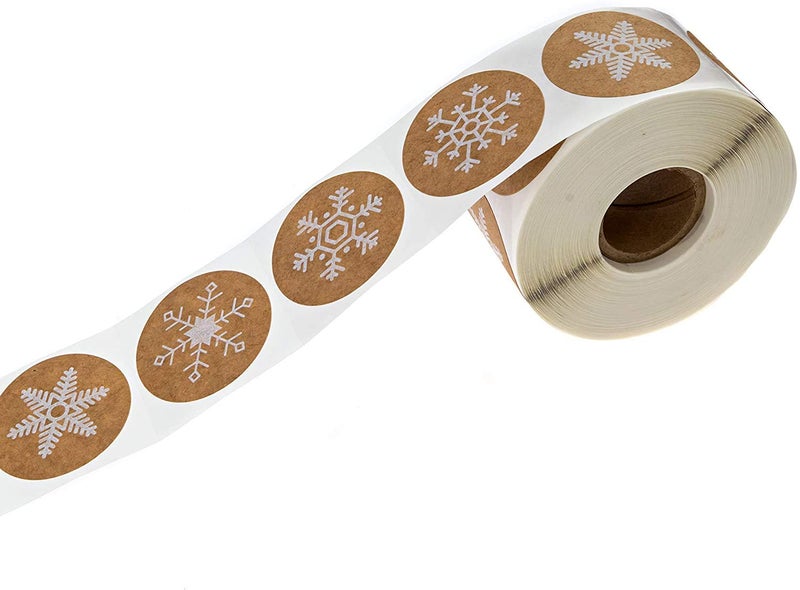 SBlabels Snowflake Stickers / 500 Cozy Winter Envelope Seals / 4 Alternating Christmas Snowflakes Designs / 1.5" Round Holiday Labels/A Little Snowflake Baby Shower Accents/Made in The USA - Image 3